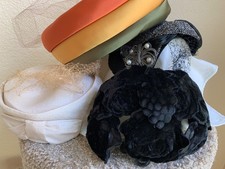Vintage 1950s/1960s Mid-Century Women's Cocktail Pillbox Hats - Lot of 4