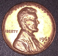 1963-d Lincoln Cent 1c Brilliant Uncirculated Red