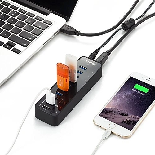 Anker 10 Port 60W Data Hub with 7 USB 3.0 Ports and 3 PowerIQ Charging Ports for - Image 4 of 4