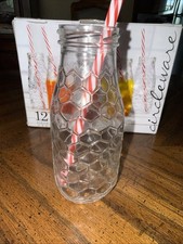 Honey Bee Embossed Glass Milk Bottle Set (6) ...