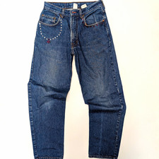 VTG Lucky Brand 81 Relaxed Fit Rhinestone Embellished Jeans Made in USA Size 29
