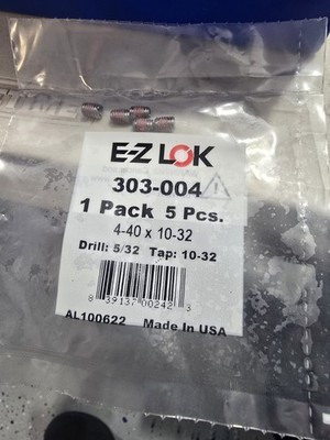 New E-Z LOK Thread InsertsPart Number: 303-0044-40 internal thread10-32...