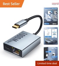 USB C to Ethernet Adapter 1000Mbps High-Speed Gigabit for Chromecast, TV