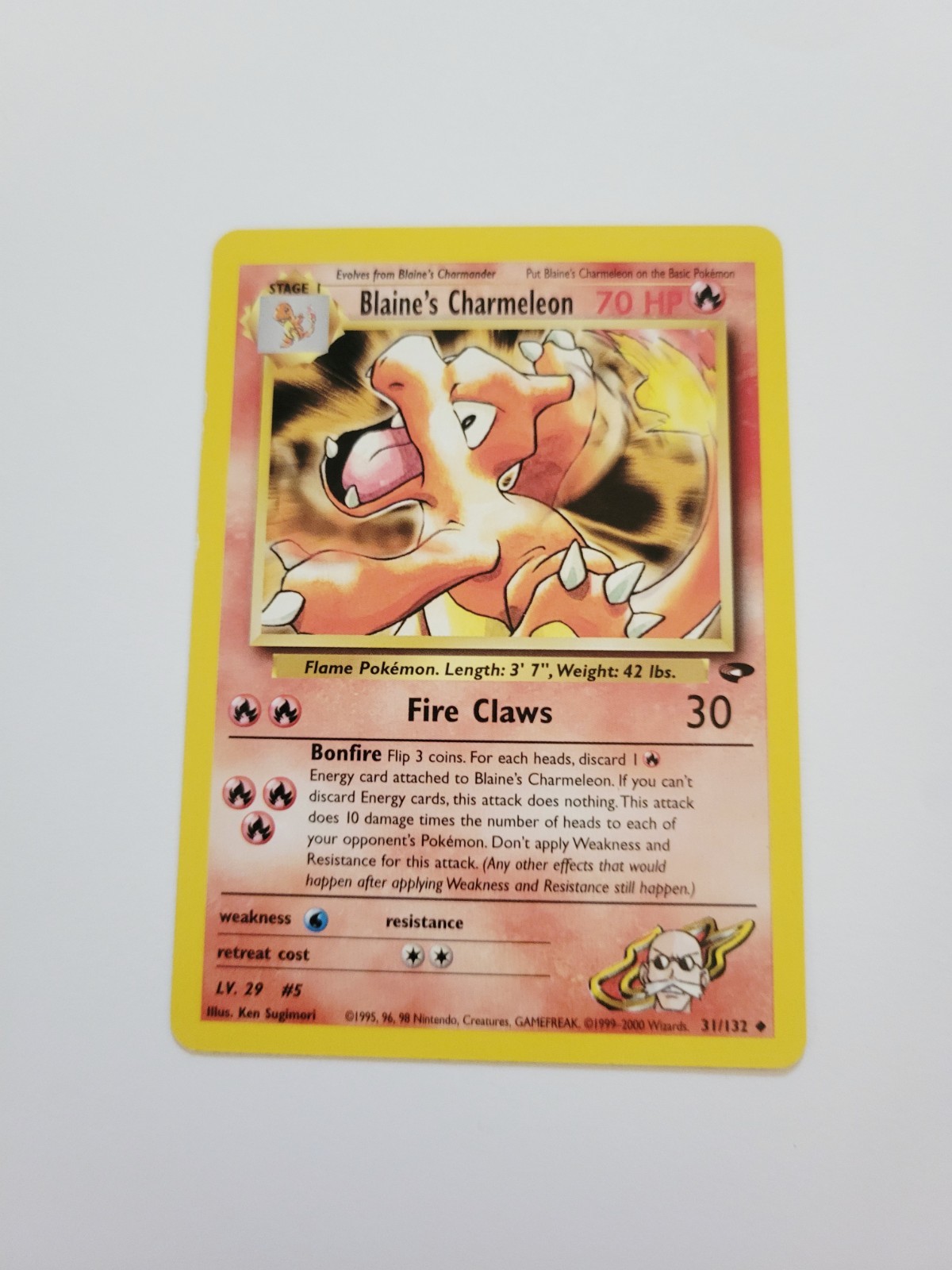Pokemon Card Blaine's Charmeleon 1st Edition Uncommon Gym Challenge 31/132 NM