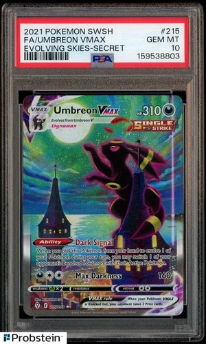 2021 Pokemon SWSH Evolving Skies Secret #215 FA Umbreon VMax PSA 10 GEM MINT
