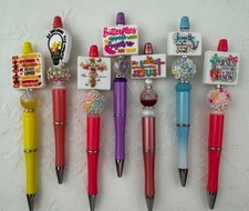 Handmade Custom beaded pens. Spiritual Gifts. Basket filler. Journal