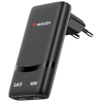 Verbatim Fold ´N´ Go Gan Charger 65W Eu Plug Black
