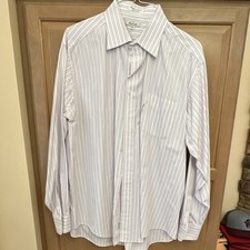 Façonnable Mens XL 17 Dress Shirt Made in USA 100% Cotton Stripe Classic