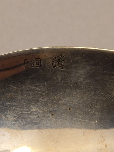Rare 800 Silver Folding Medicine Spoon w/ figural Angel / Cherub unusual - Picture 6 of 9