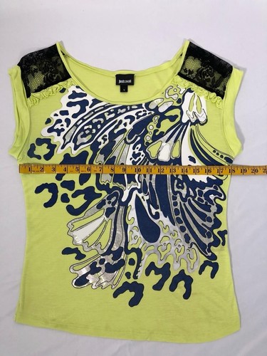 Just Cavalli Roberto Cavalli Top S Green Abstract Print - Picture 8 of 9