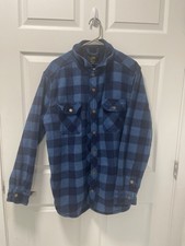Lee Regular Fit Fleece Lined Flannel Shirt Jacket Shacket in blue plaid.