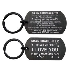 To My Granddaughter Gifts Engraved Metal Granddaughter Keychain Birthday ...