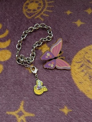 Disney Rapunzel Tangled Bundle Loungefly Butterfly Pin Official Charm Bracelet