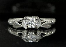 2Ct Art Deco Style Lab Created Diamond Engagement Wedding 14K White Gold FN Ring