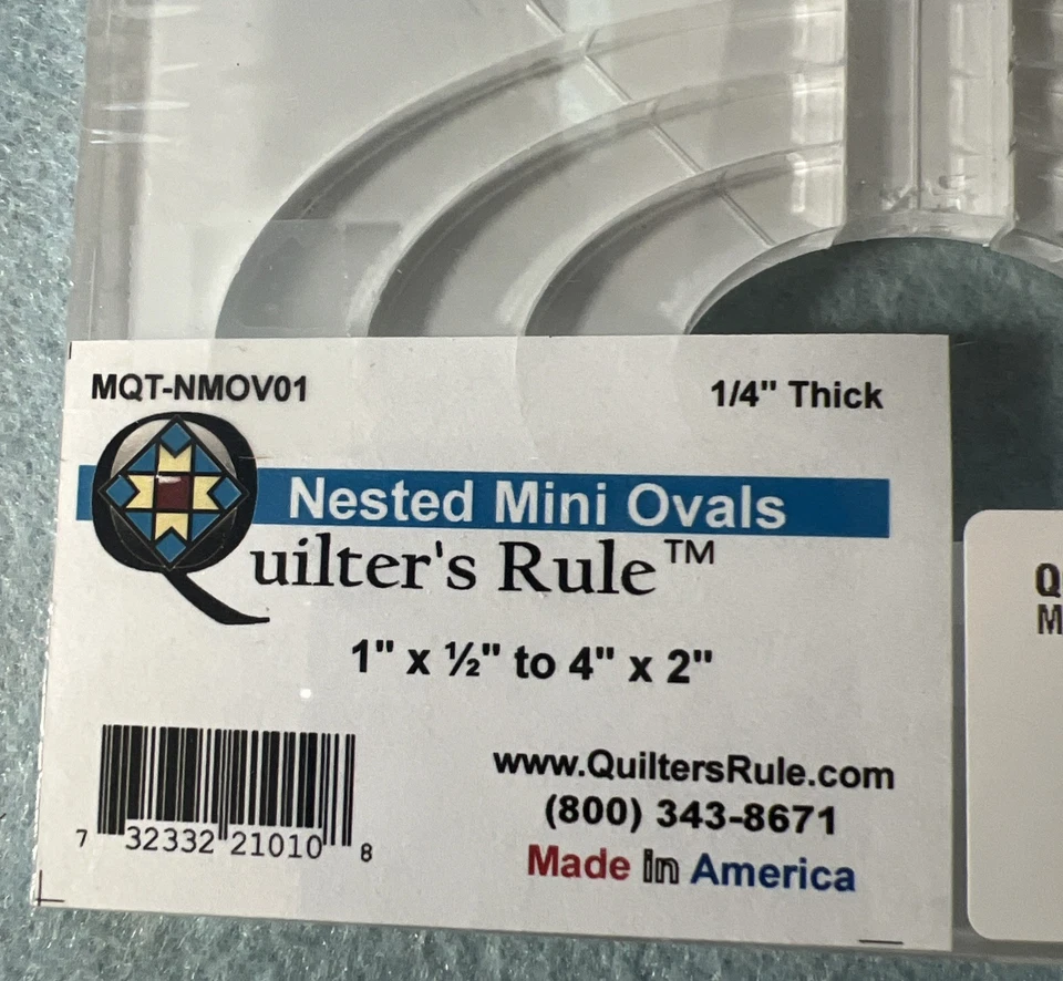 Quilter's Rule Nested Mini Ovals 1/4” Thick Template 1” X 1/2” To 4” X 2” NEW - Image 3 of 4