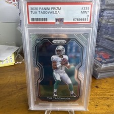 2020 Panini Prizm Tua Tagovailoa Rookie #339 PSA 9 Miami Dolphins Football Card. rookie card picture