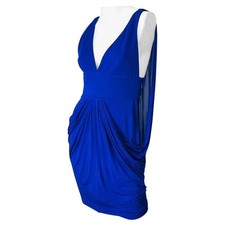  NWT Versace Early 2000's Draped Panel Back Grecian Cocktail Dress Sz 42