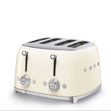 SMEG 4-Slice Retro Style Toaster, Cream & Pastel Green, Brand New With Box