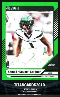 Ahmad ''Sauce'' Gardner 2024 Panini Donruss Green Press Proof New York Jets #42