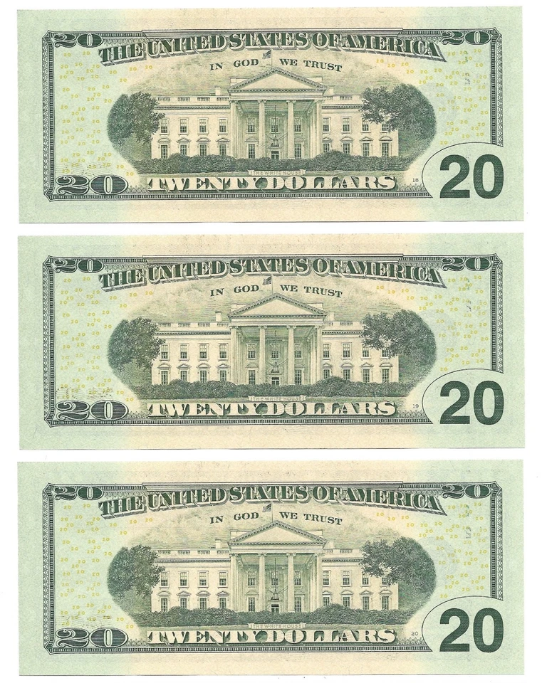 2004 $20 SAN FRANCISCO FRNs. 3 Consecutive, Crisp & Uncirculated Banknotes. - Image 2 of 2