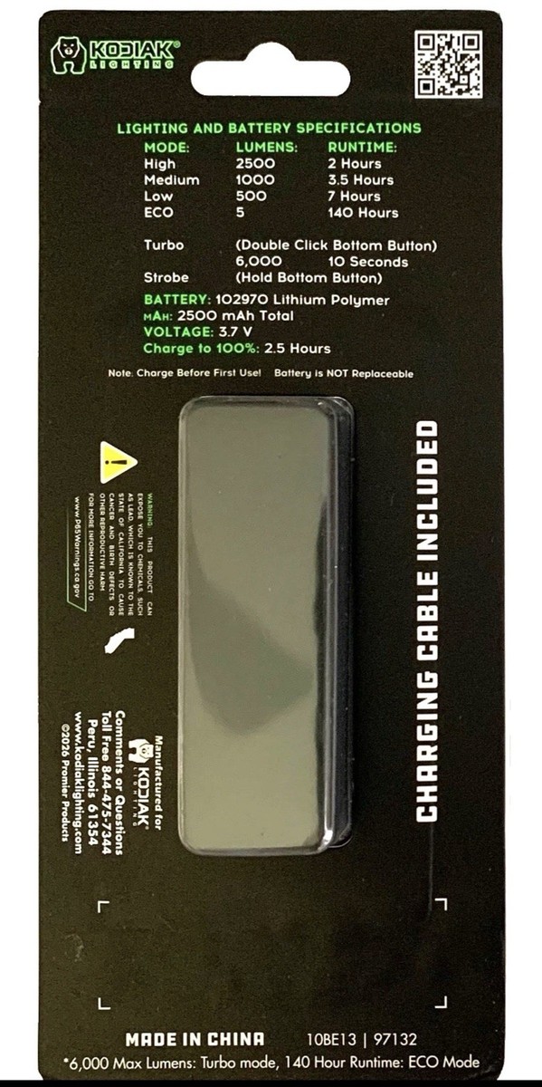 Kodiak The Krux 6k EDC 6000LM Lumens Flashlight Light Lightweight