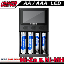 4A Fast Smart Battery Charger for Rechargeable Li-ion Ni-MH Ni-Zn with AA AAA