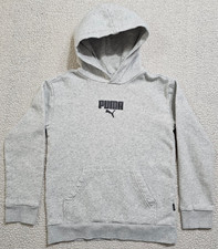 Puma Youth Boys Fleece Pullover Hoodie Sweatshirt Grey Size M 10/12