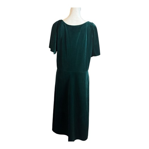 Feiertag grün Samt Drop Waist Kleid Weihnachten Herbst Cocktail Medium - Bild 3 von 4
