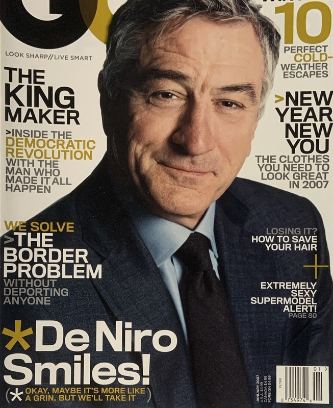 GQ Magazine Issue 01 January 2007 Robert De Niro Cover English Illustrated