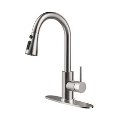 Kitchen Faucet with Pull-Down Spray Single Handle high arc Commercial Stainle...