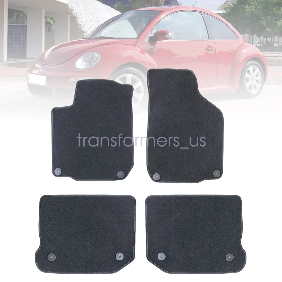 Alfombrillas de terciopelo delanteras y traseras antideslizantes para Volkswagen Beetle 1998-2011 Foto 2 de 4
