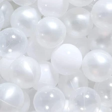 White Balls for Ball Pit with Clear Balls for Baby Ball Pit, for Boys Girls Todd