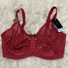 Wacoal 34DDD Bra Red Retro Chic Full Figure 855186 Underwire Back Close NEW 72