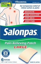 Salonpas Large Pain Relieving Patches, 6 Count, for Multi-area Pain Relief