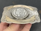 The Western Belt Buckle Sterling Silver Morgan Dollar  & 10K Gold Reno Nevada — photo 8