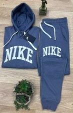 NWT NIKE Adult Sweatsuit Embroidered - BLUE GREY - SMALL