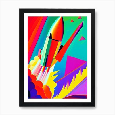 Rakete Abstrakt Modern Pop Space Ar Gerahmtes Wandbild Poster Leinwanddruck Bild