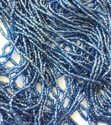9/0 Charlotte 3Cut Czech PRECIOSA Azure Blue Luster Glass Seed Beads-Full Hank