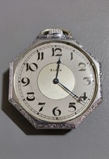 Vintage 1912 Elgin 15 Jewels Octagon Pocket Watch 295 Grade Over Tighten Spring