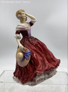 Paragon Spring Fine Bone China Wear Red Dress w/Hat Collectible Doll Figurine