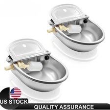 2 Piezas Automático Agua Acero Inoxidable Abrevadero Caballo Vaca Perro Bebida Oveja Auto Bowl