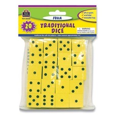 Teacher Created Resources Traditional Foam Dice, Ages 5 to 9, 20 Dice