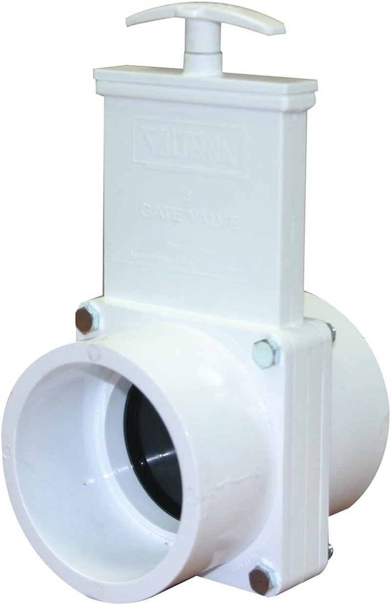 Valterra 6301 PVC Gate Valve, White, 3" Slip