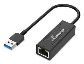 MediaRange MRCS238 USB-A Ethernet Adapter With Rj45 Port, 10/100/1000 Mbps, ~E~