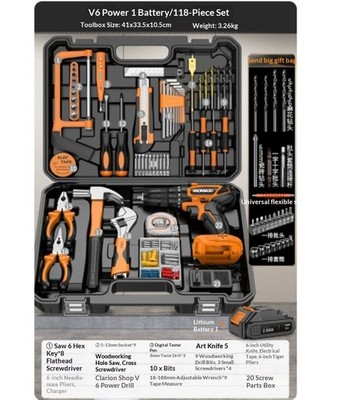 Complete Home Tool Kit: Full Set of Multi-Purpose Hardware and Electrical Tools