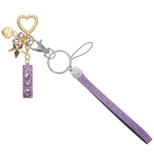 Initial Letter Keychain Letter-I Keychains Bling Love Star Key Chain Purple