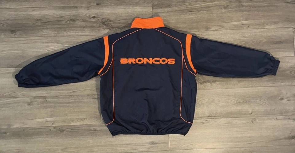 Vintage NFL Denver Broncos AFC 1/4 Zip Embroidered Logo Jacket Mens Large Blue - Image 2 of 4