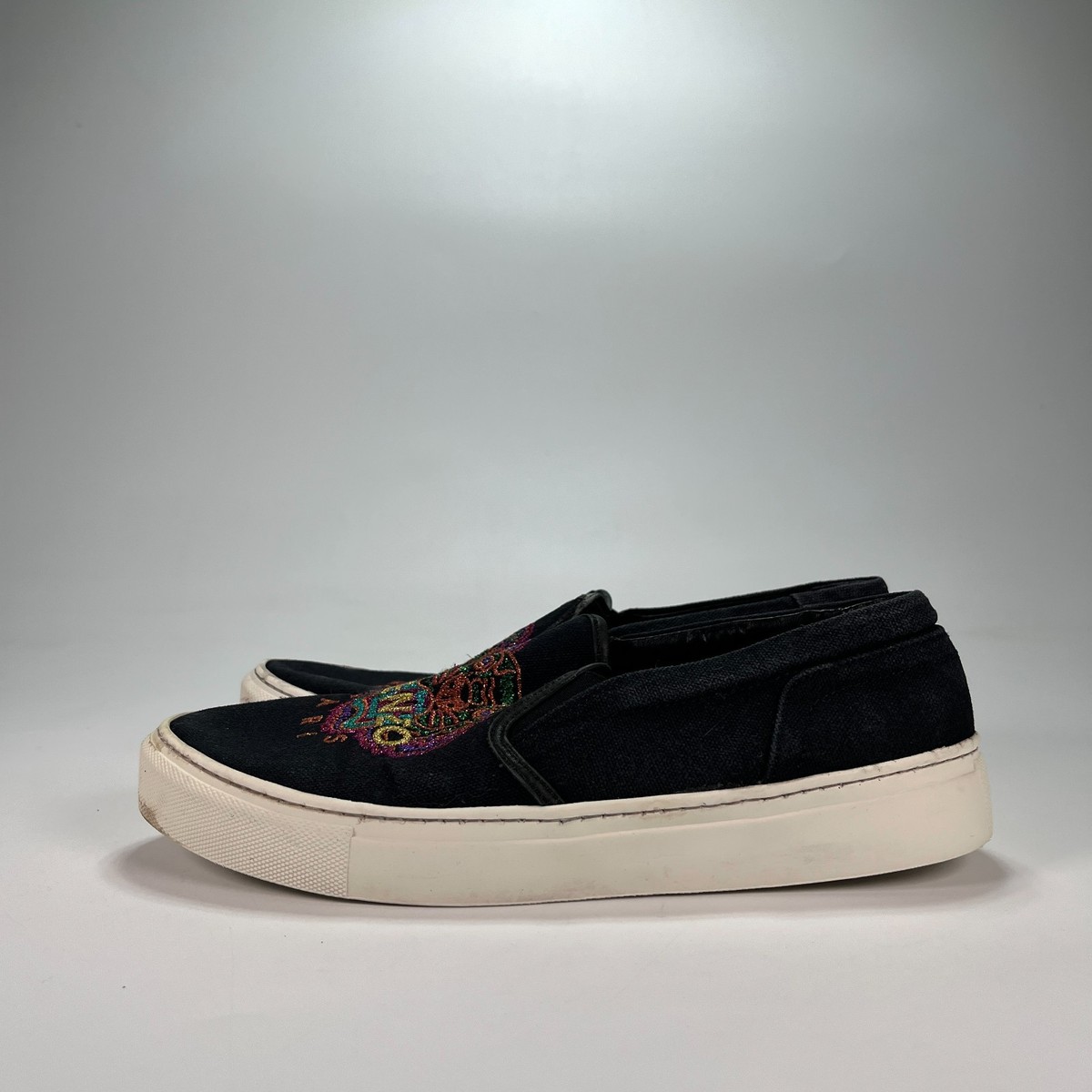 Kenzo K-Skate Black Slip On Tiger Head Embroidered Shoes Women's Size 7.5 EU 38 View 4