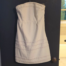 Old Navy Women's 8 Regular White Strapless Solid Maxi Dress Knee Length