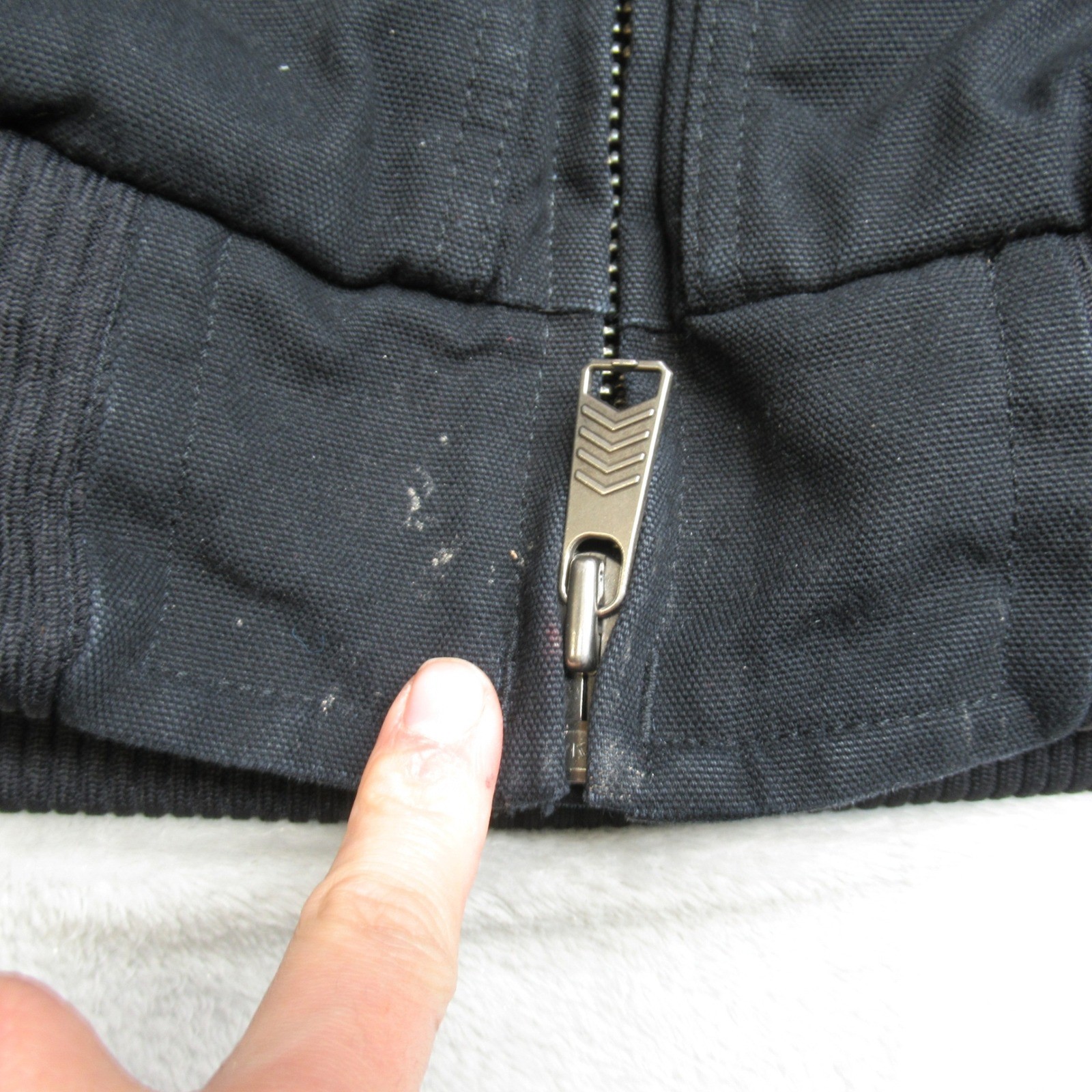 Carhartt Washed Duck Jacket Men Large Blk Insulated Active Hood Loose Work LOGO thumbnail 9